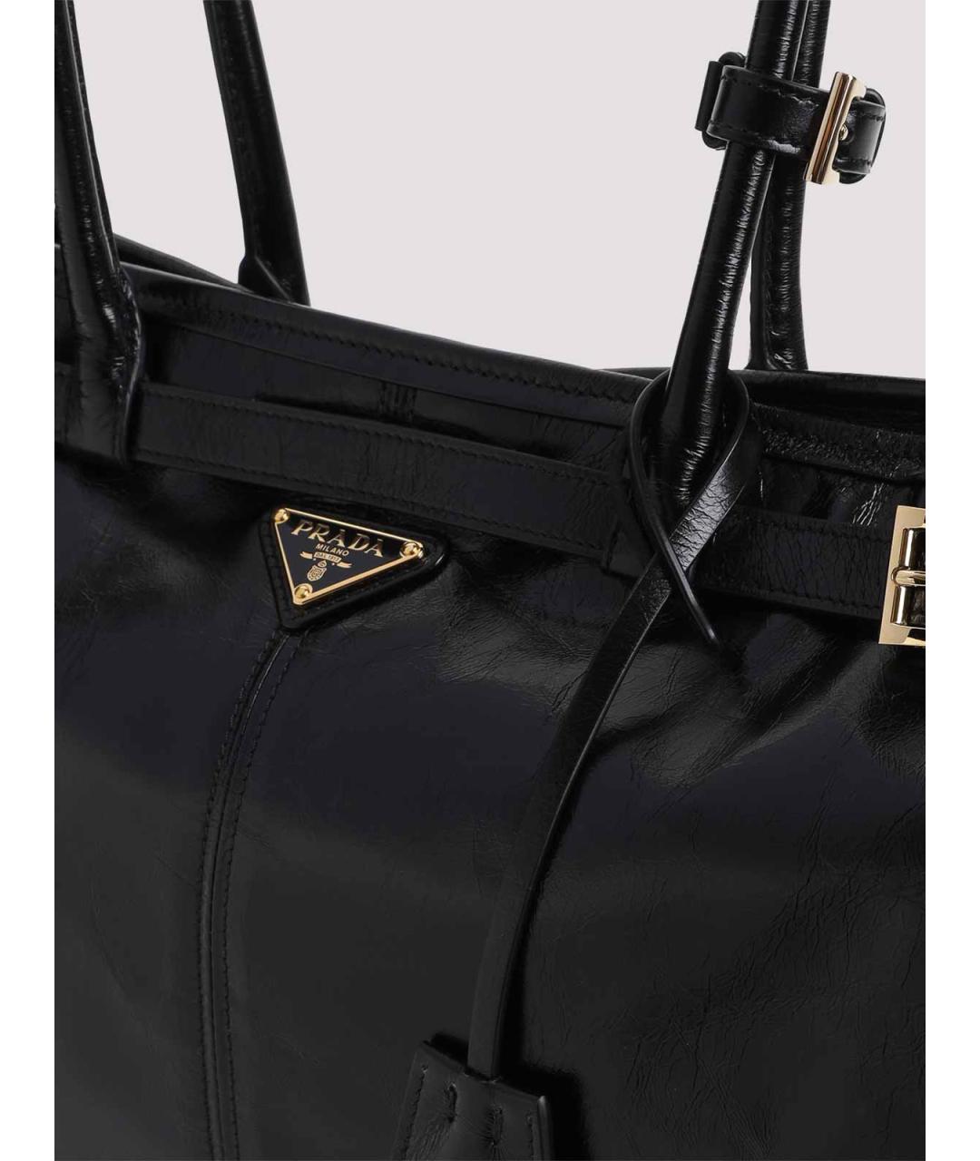 PRADA Черная кожаная сумка тоут, фото 3
