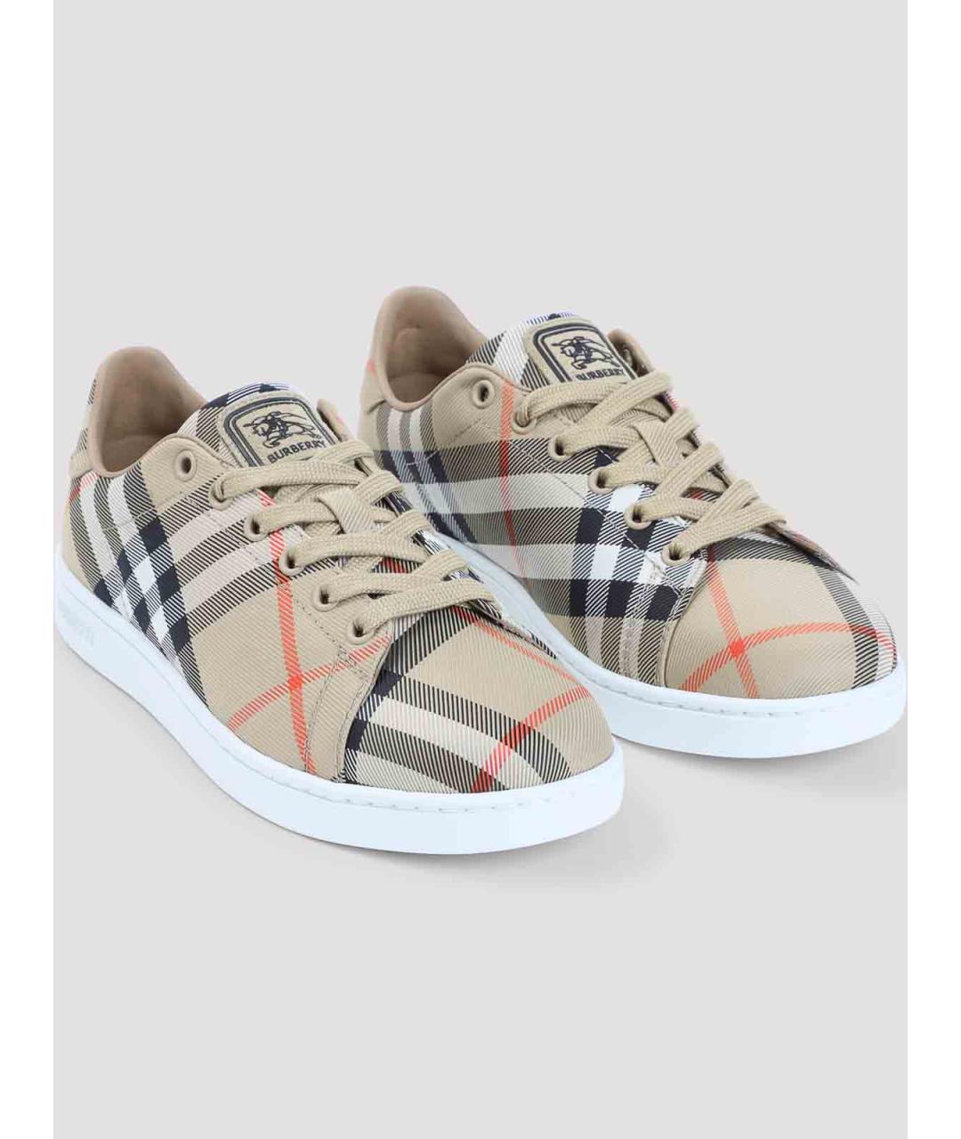 BURBERRY Бежевые текстильные кеды, фото 3