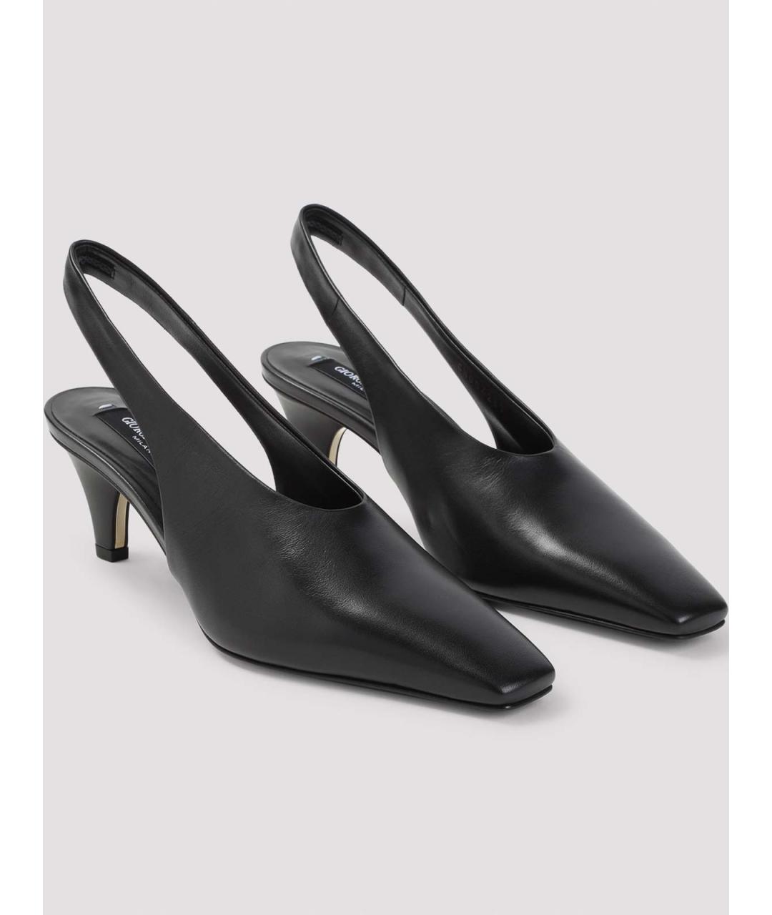 GIORGIO ARMANI Черные кожаные туфли, фото 3