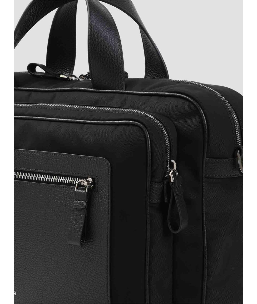 GIORGIO ARMANI Черный нейлоновый портфель, фото 3