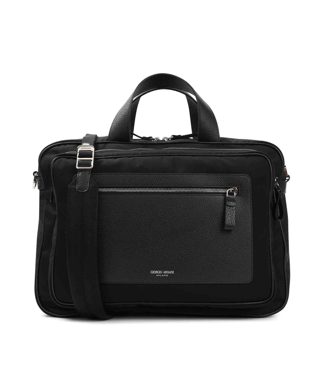 GIORGIO ARMANI Черный нейлоновый портфель, фото 1
