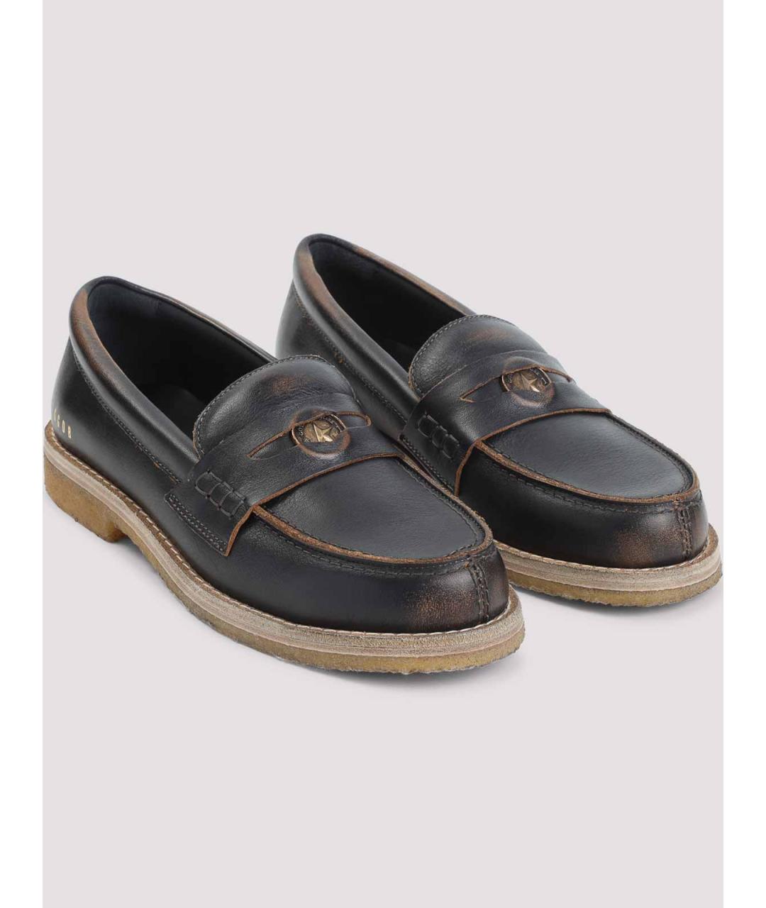 GOLDEN GOOSE Черные кожаные лоферы, фото 3