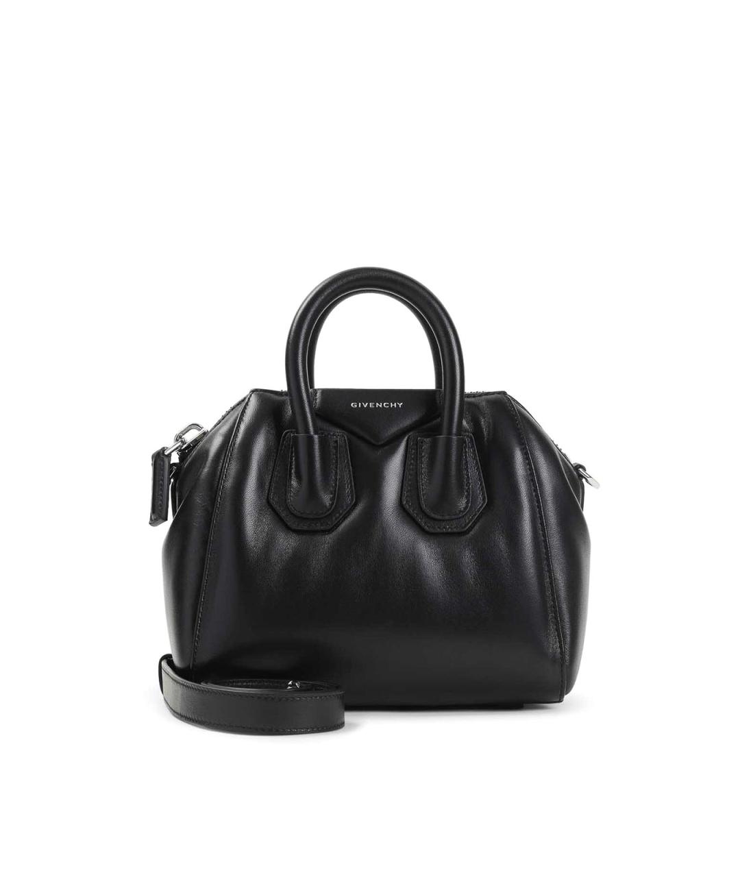 GIVENCHY Черная кожаная сумка с короткими ручками, фото 1