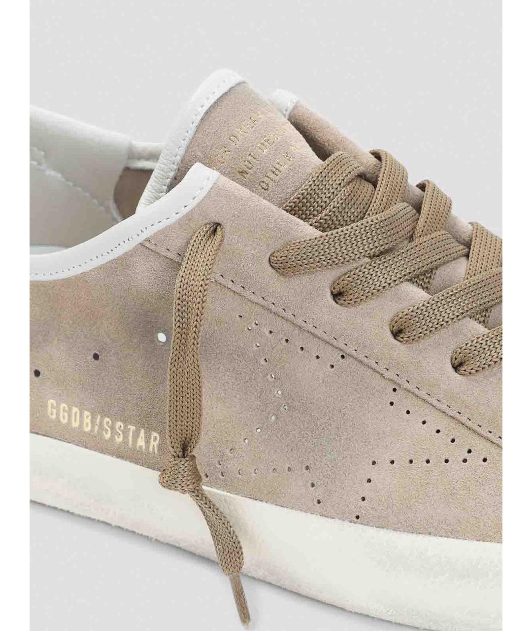 GOLDEN GOOSE Бежевые замшевые низкие кроссовки / кеды, фото 4