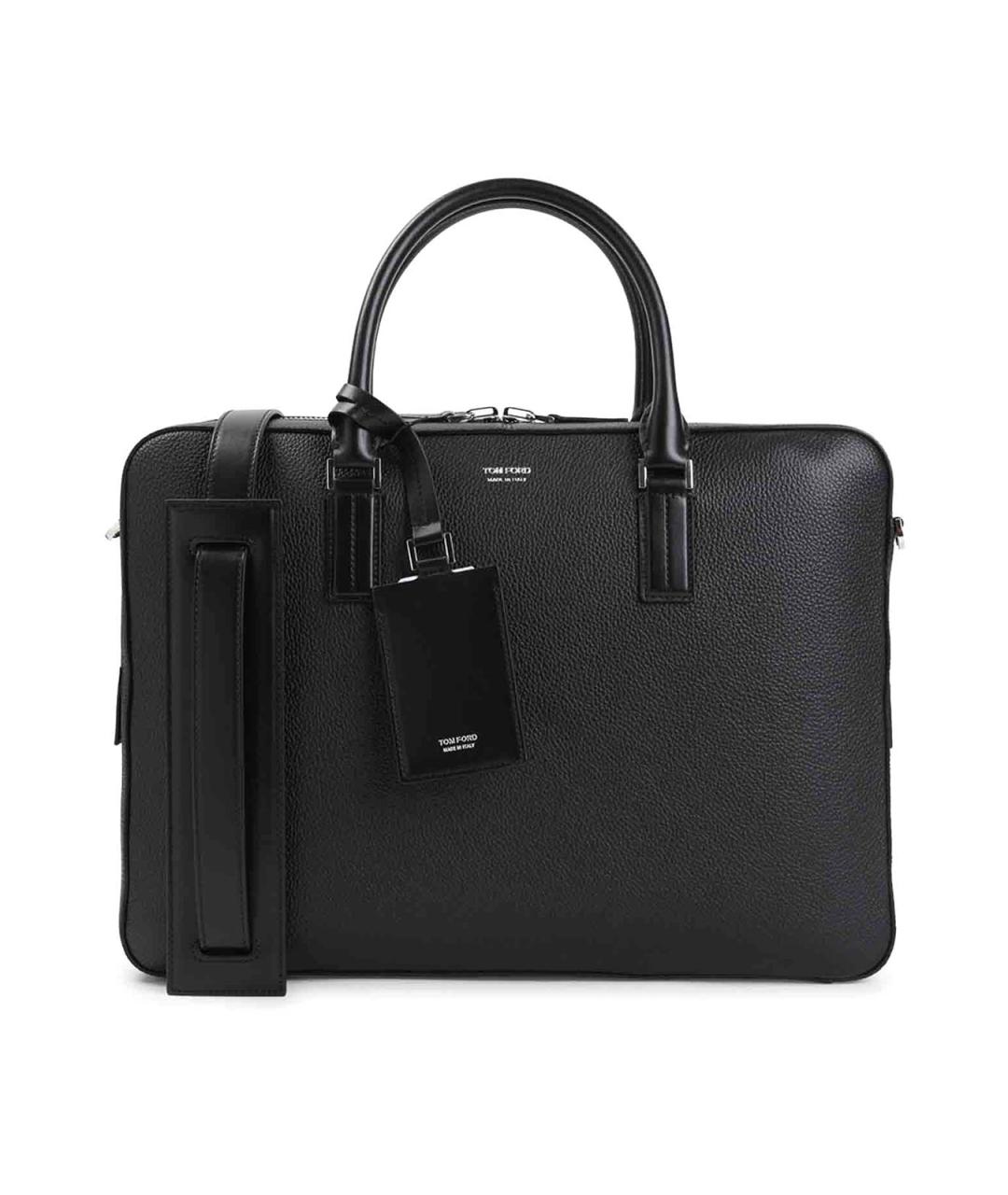 TOM FORD Черный кожаный портфель, фото 1