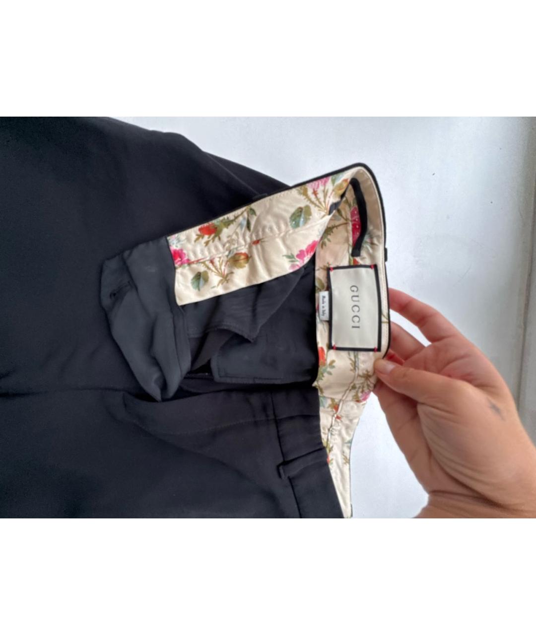 GUCCI Черные вискозные брюки узкие, фото 4