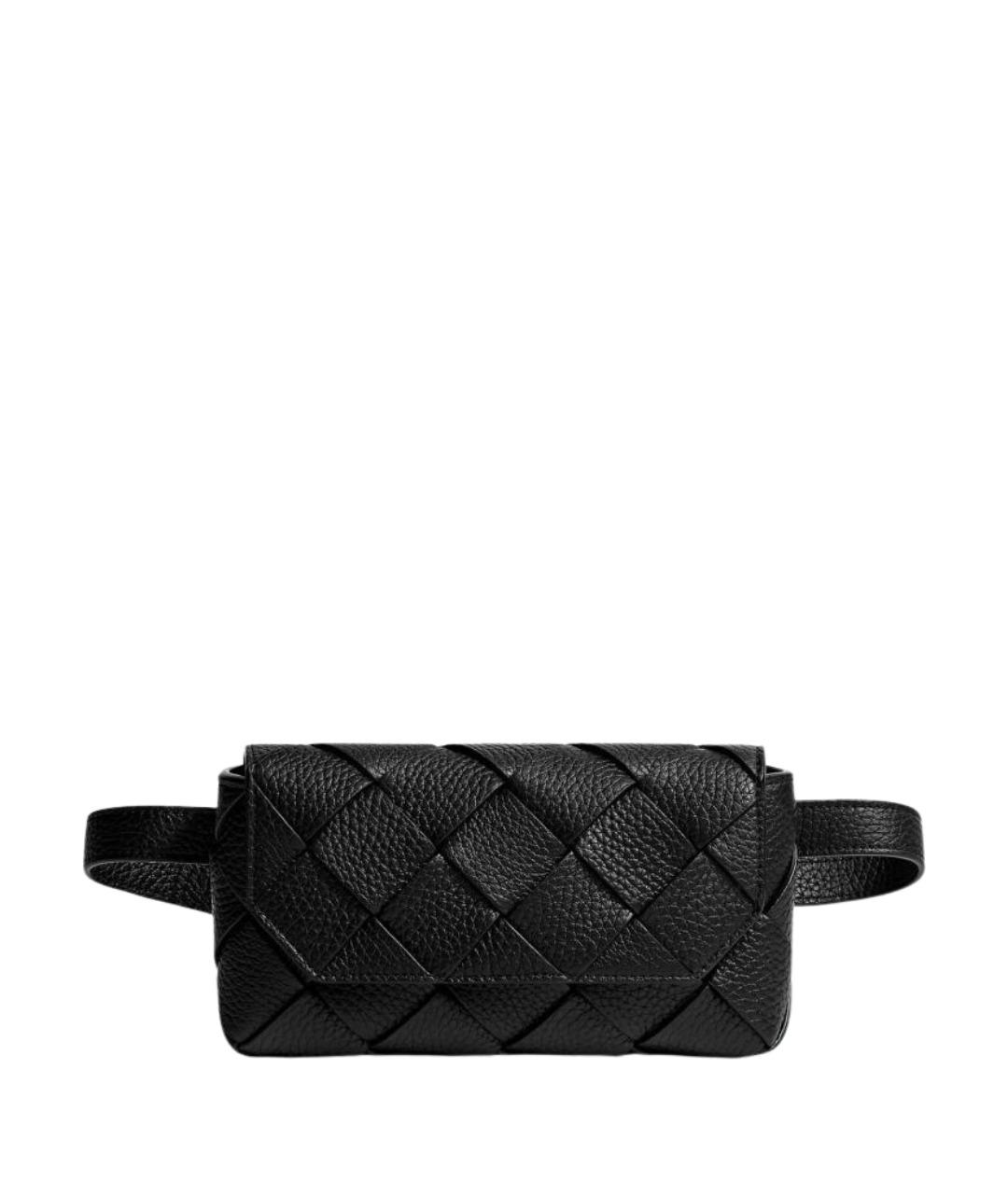 BOTTEGA VENETA Черная кожаная поясная сумка, фото 1