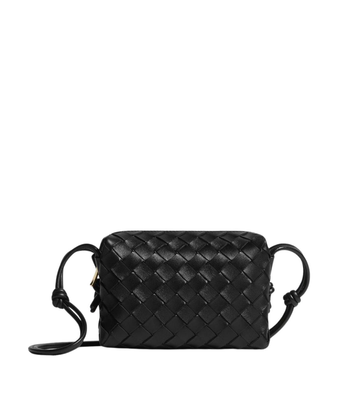 BOTTEGA VENETA Черная кожаная сумка через плечо, фото 1