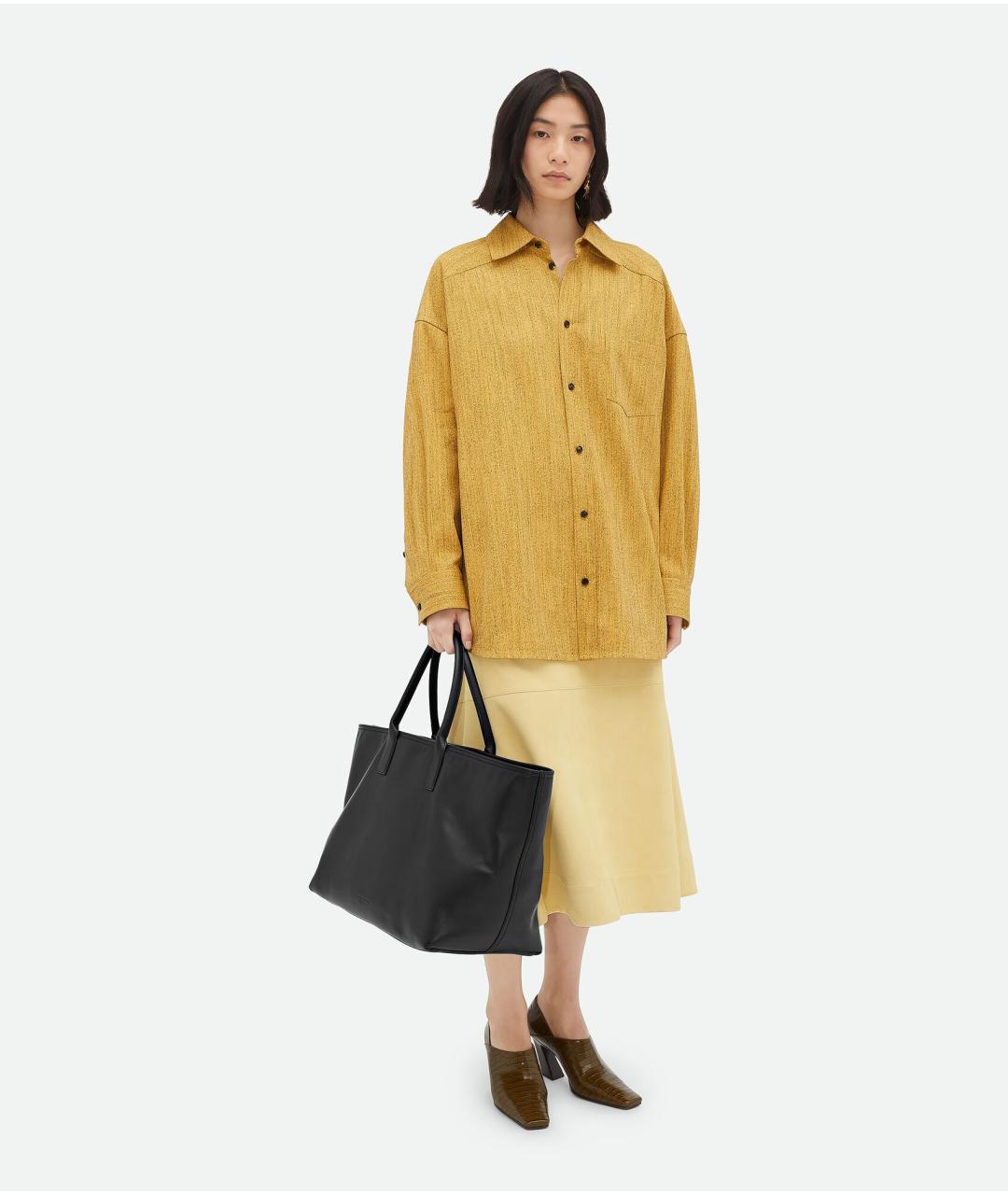 BOTTEGA VENETA Черная кожаная сумка тоут, фото 2