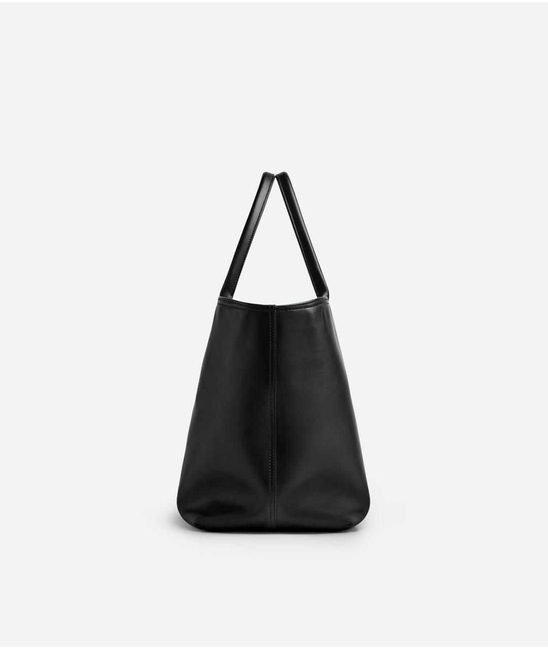 BOTTEGA VENETA Черная кожаная сумка тоут, фото 4