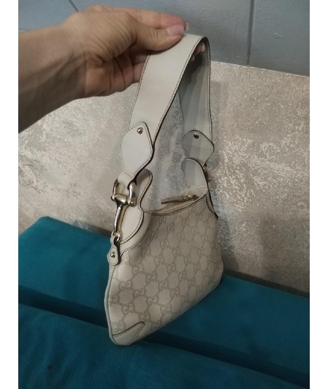 GUCCI Бежевая кожаная сумка через плечо, фото 2