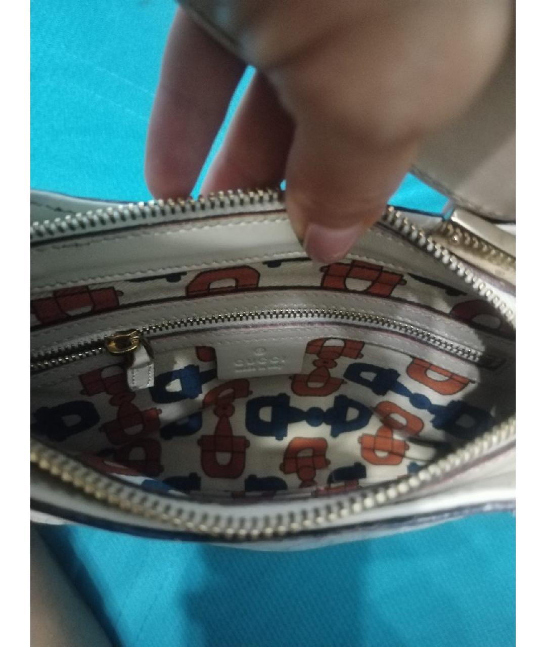 GUCCI Бежевая кожаная сумка через плечо, фото 5