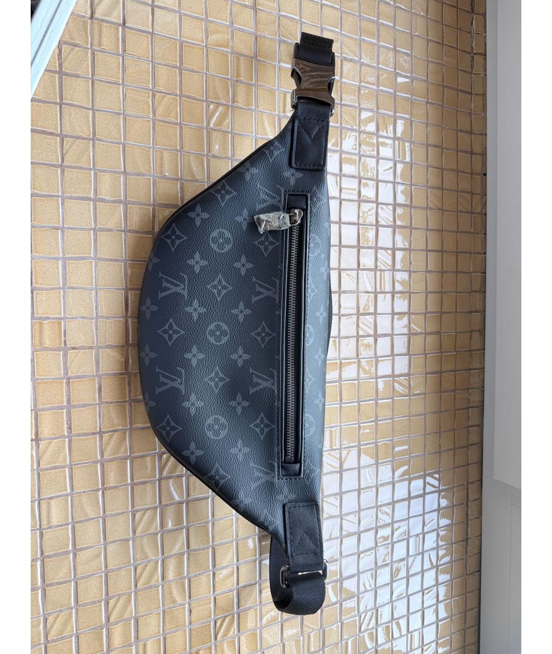 LOUIS VUITTON Антрацитовая сумка на плечо из искусственной кожи, фото 3