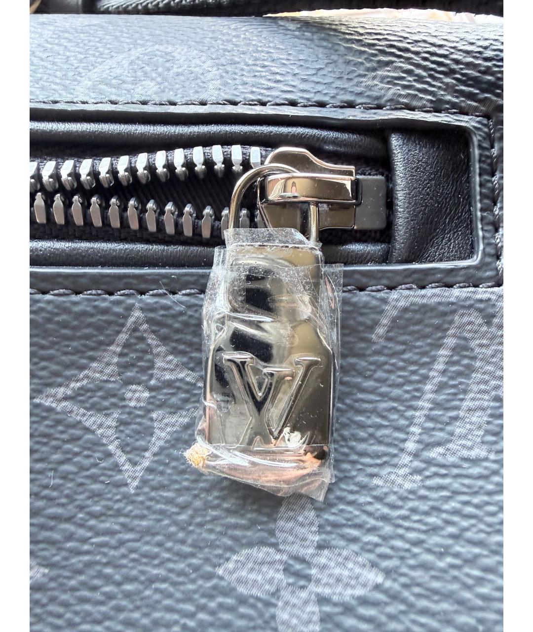 LOUIS VUITTON Антрацитовая сумка на плечо из искусственной кожи, фото 6