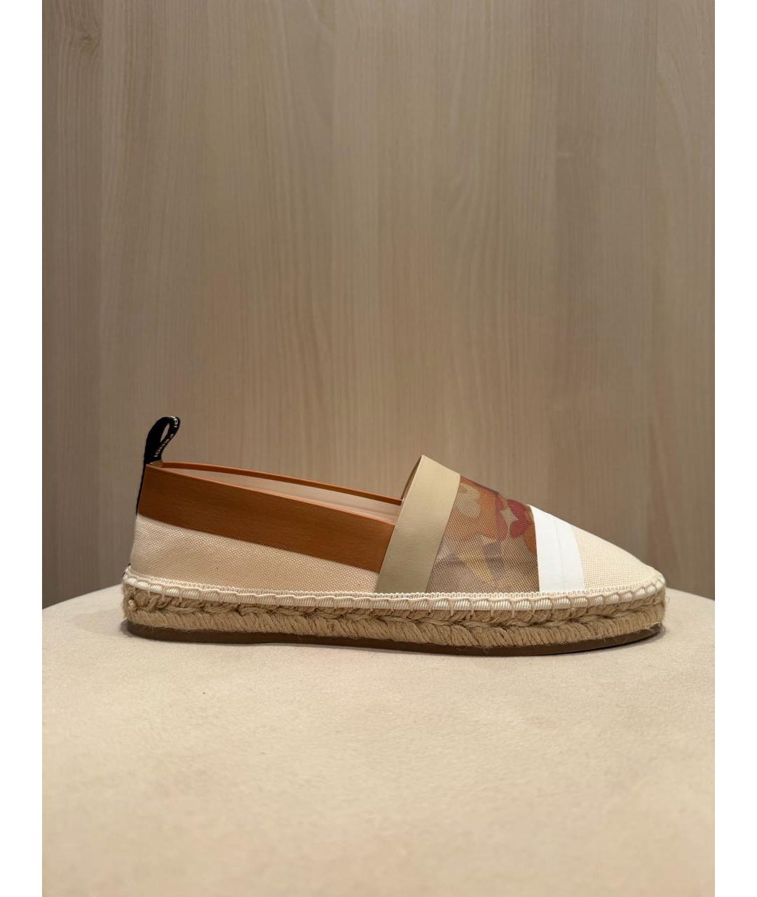 FENDI Бежевые текстильные эспадрильи, фото 9