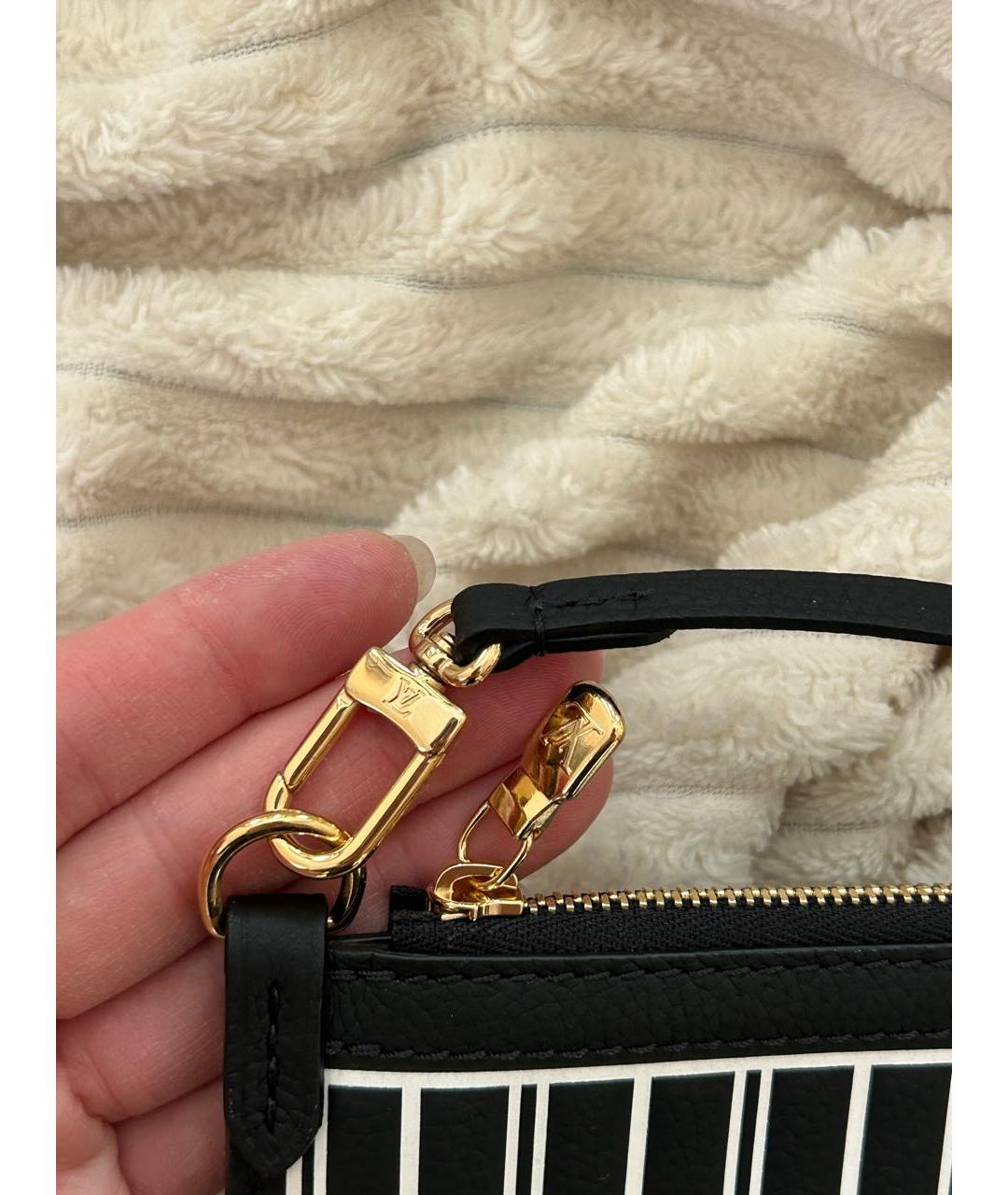 LOUIS VUITTON Черная кожаная сумка с короткими ручками, фото 5