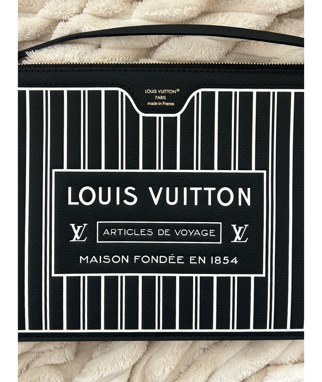 LOUIS VUITTON Черная кожаная сумка с короткими ручками, фото 3