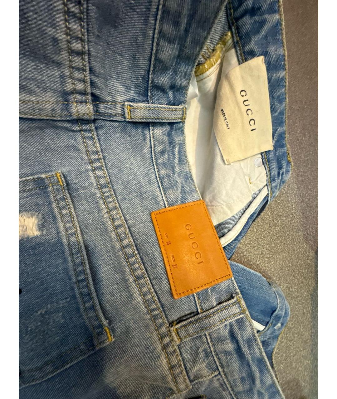 GUCCI Синие деним шорты, фото 3