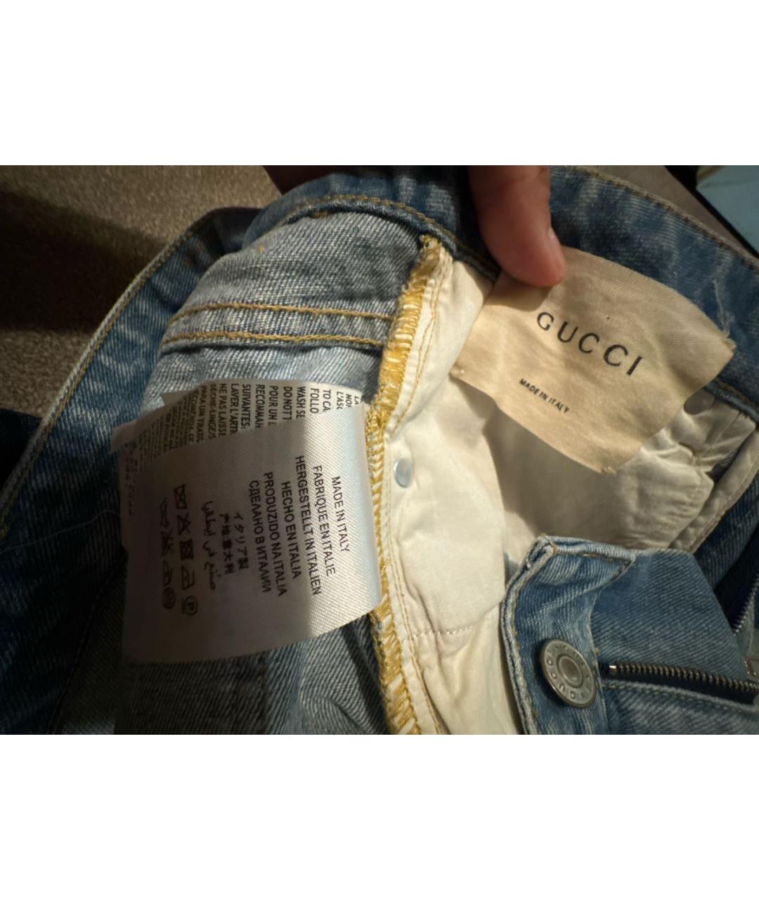 GUCCI Синие деним шорты, фото 5