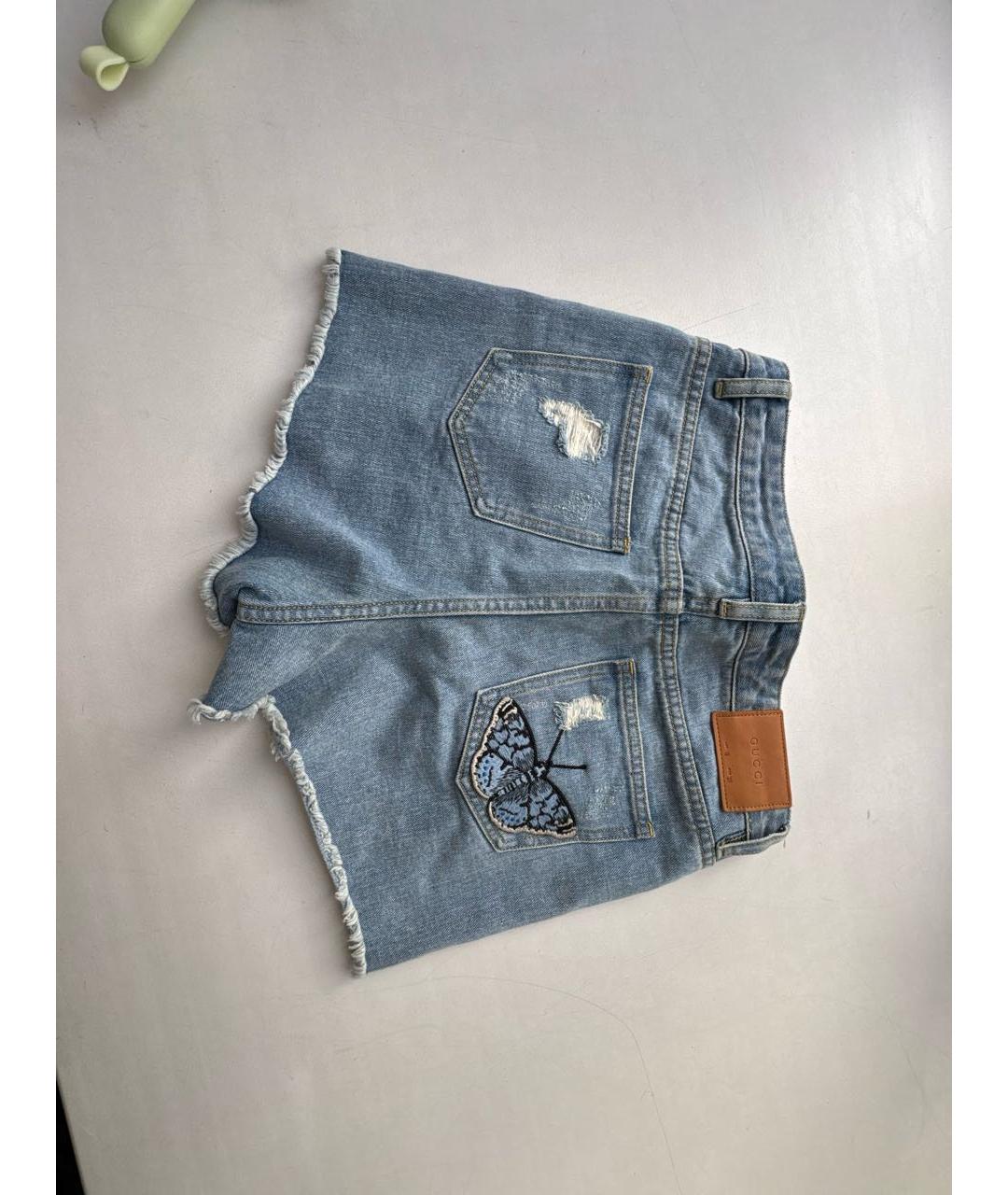 GUCCI Синие деним шорты, фото 2