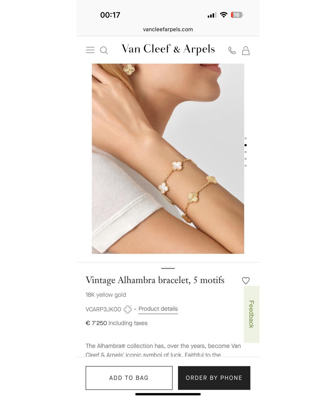 VAN CLEEF & ARPELS Золотой браслет из желтого золота, фото 3