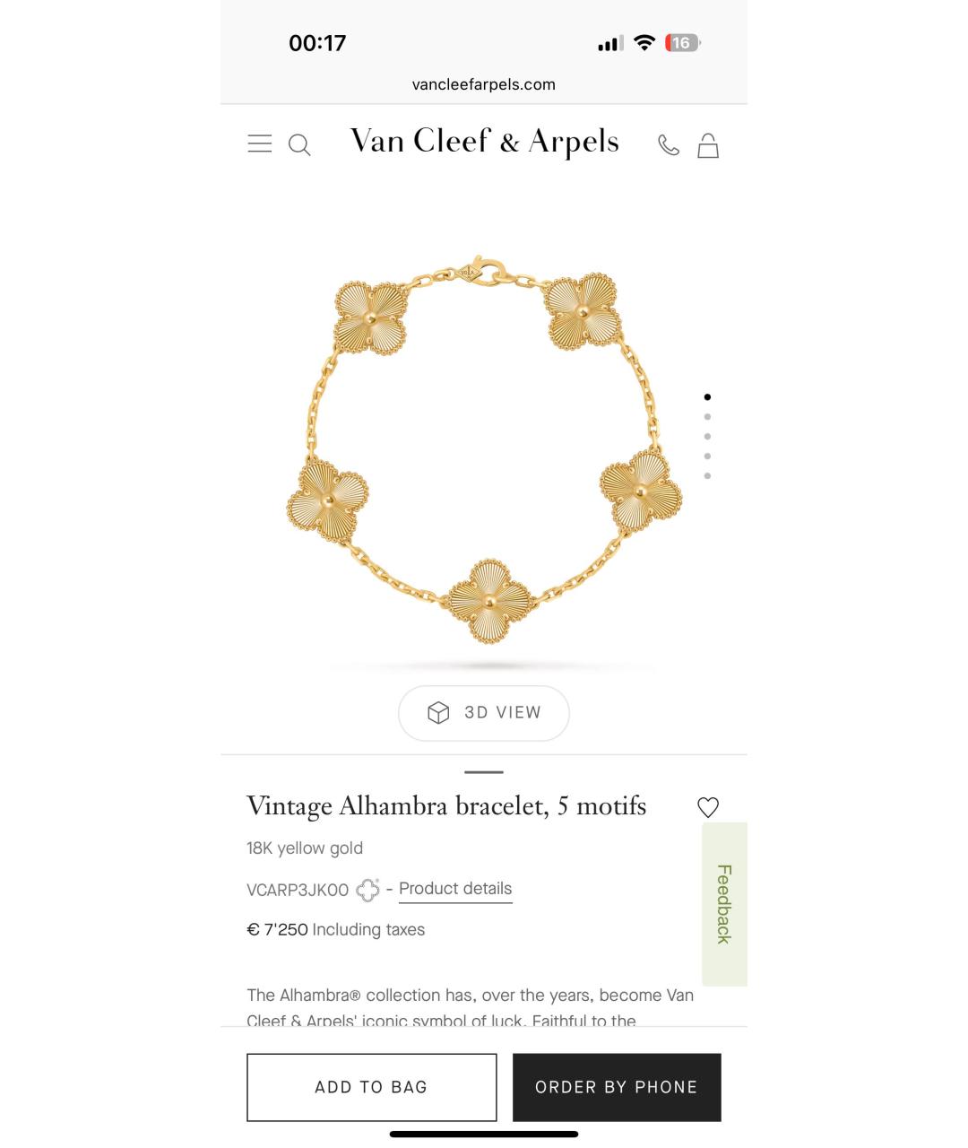 VAN CLEEF & ARPELS Золотой браслет из желтого золота, фото 2