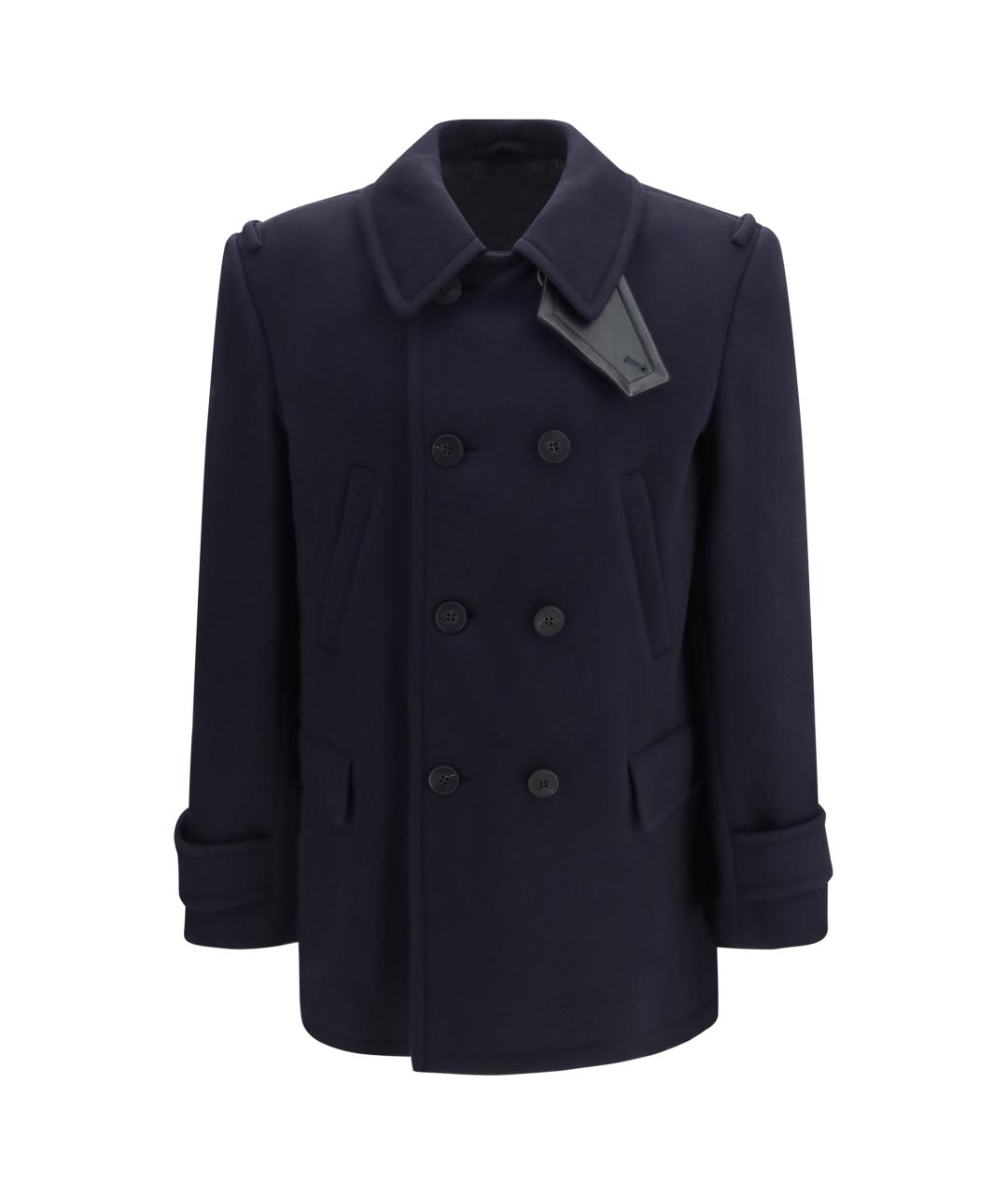 BURBERRY Темно-синее шерстяное пальто, фото 1