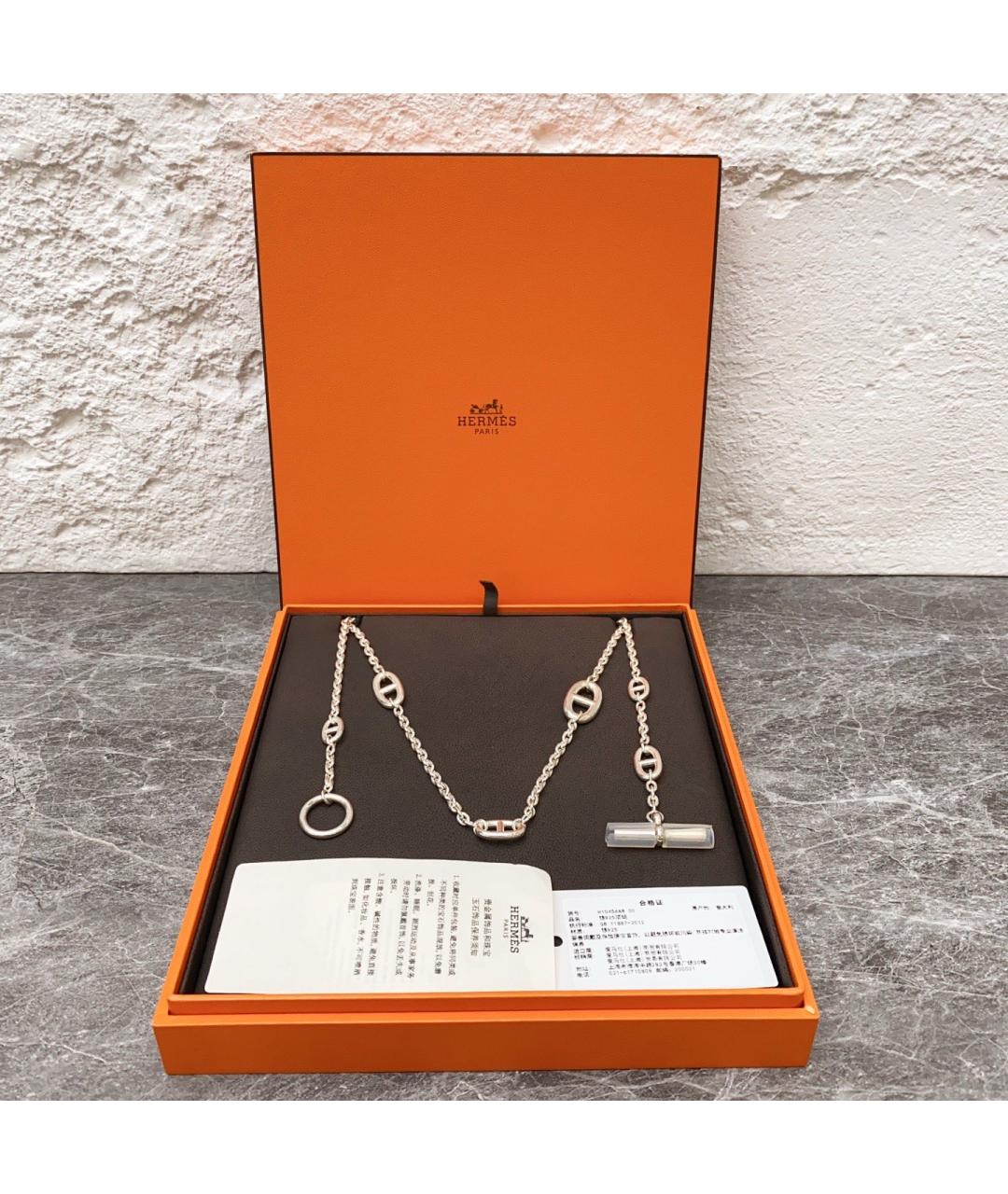 HERMES Серебряное серебряное колье, фото 7