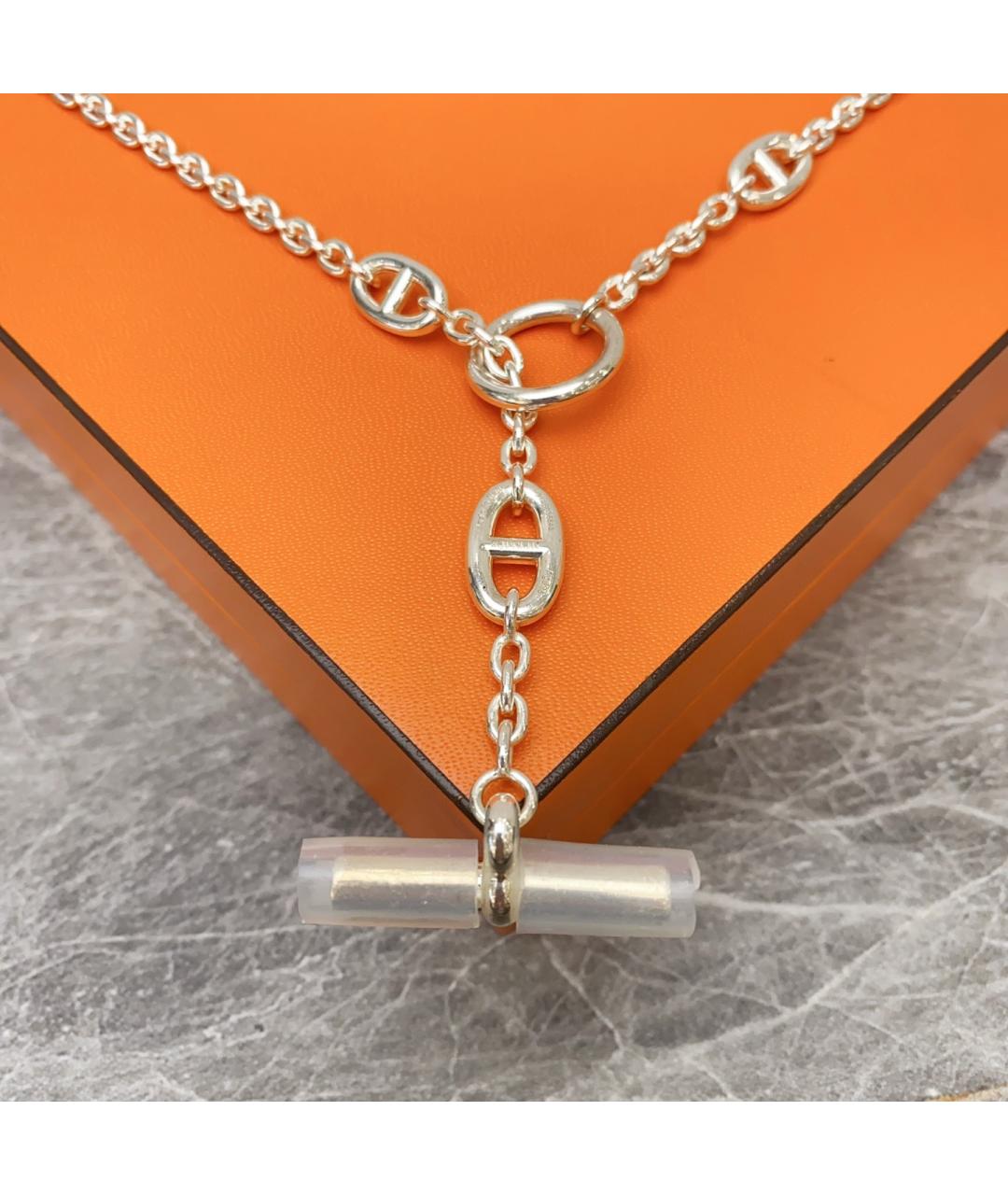 HERMES Серебряное серебряное колье, фото 4