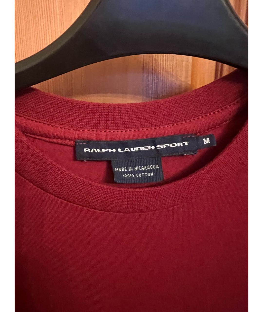RALPH LAUREN Красная хлопковая футболка, фото 3
