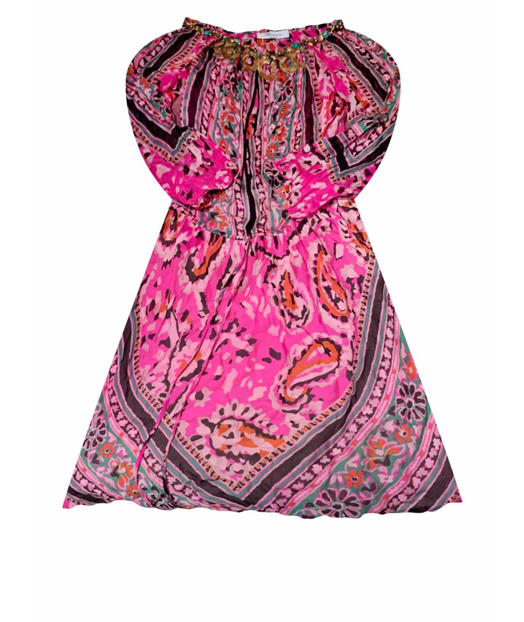 BLUMARINE Розовое шелковое платье, фото 1