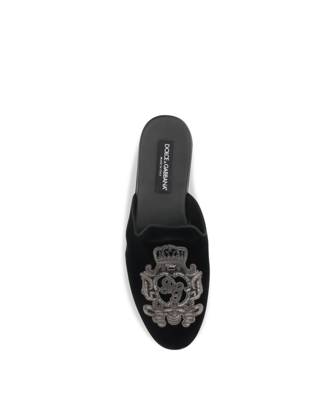 DOLCE&GABBANA Черные бархатные лоферы, фото 4
