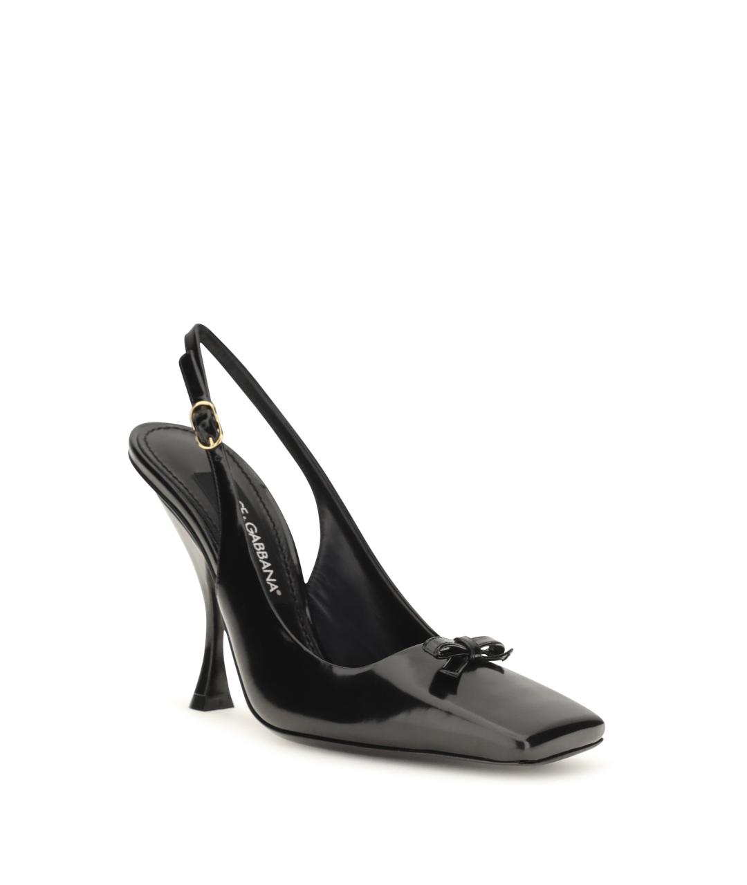 DOLCE&GABBANA Черные кожаные туфли, фото 2