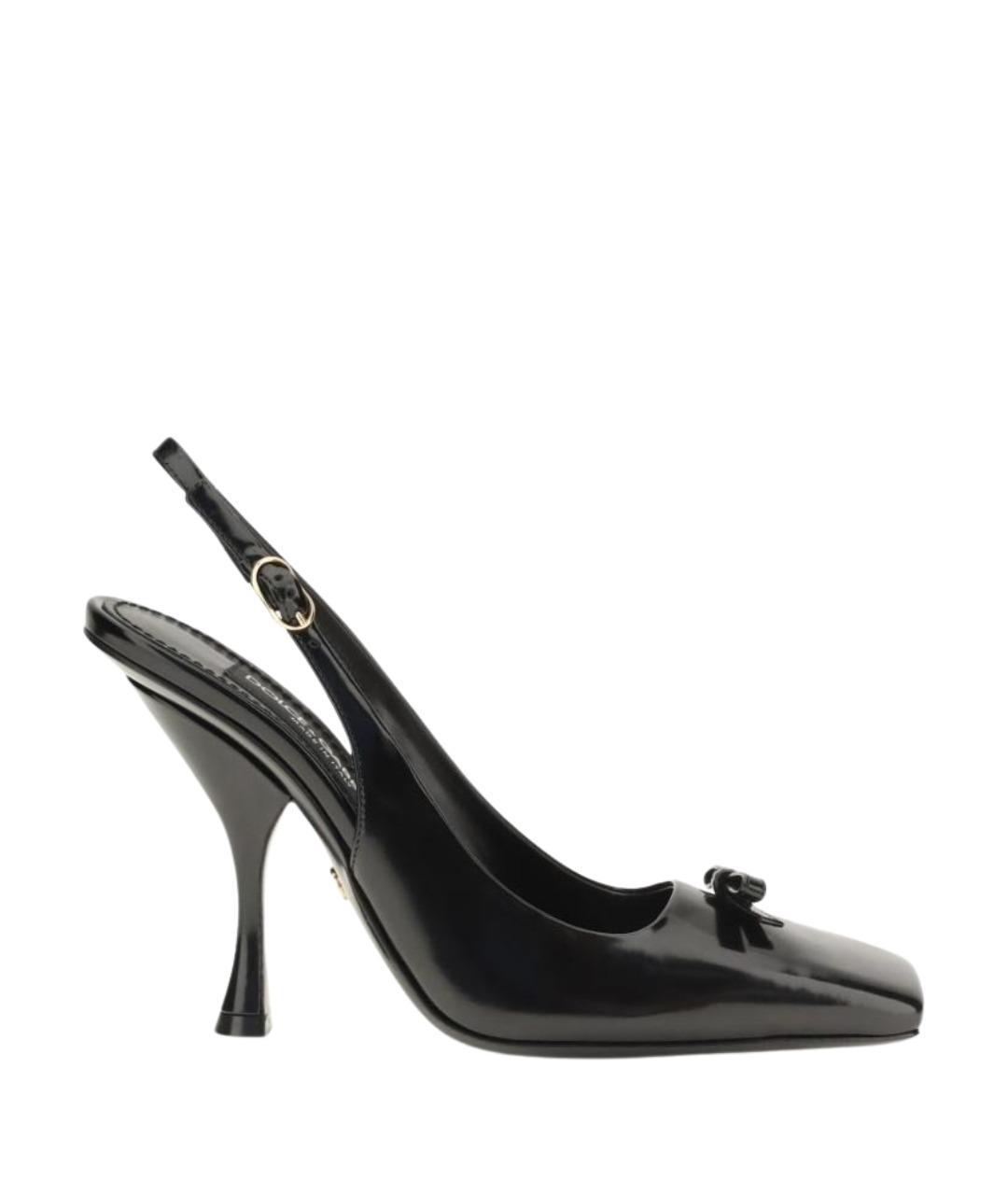 DOLCE&GABBANA Черные кожаные туфли, фото 1