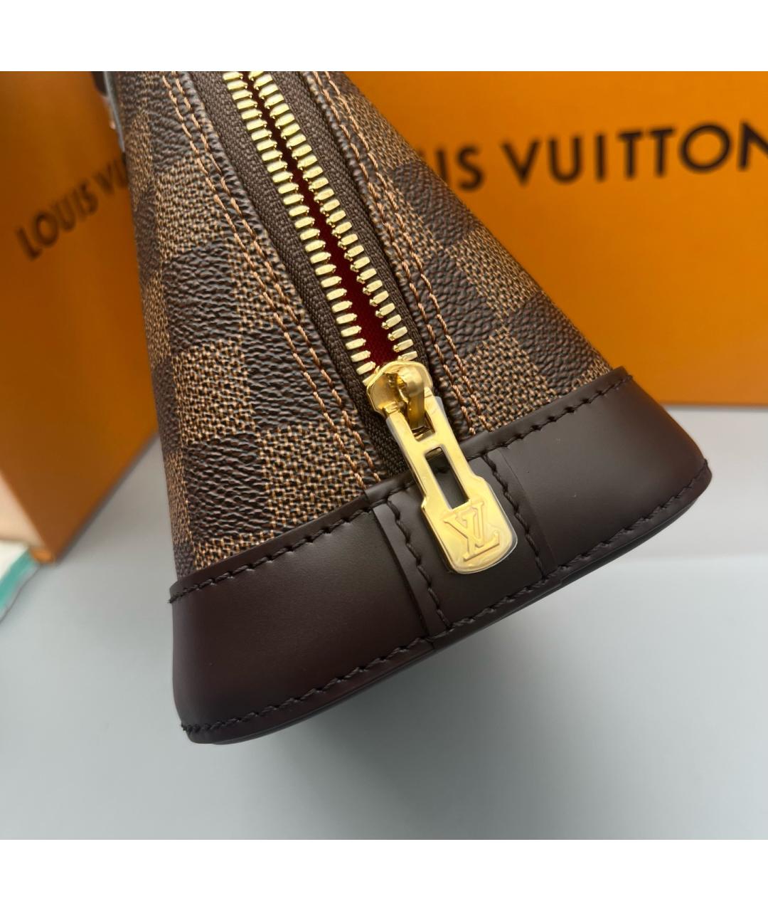 LOUIS VUITTON Коричневая сумка тоут из искусственной кожи, фото 3