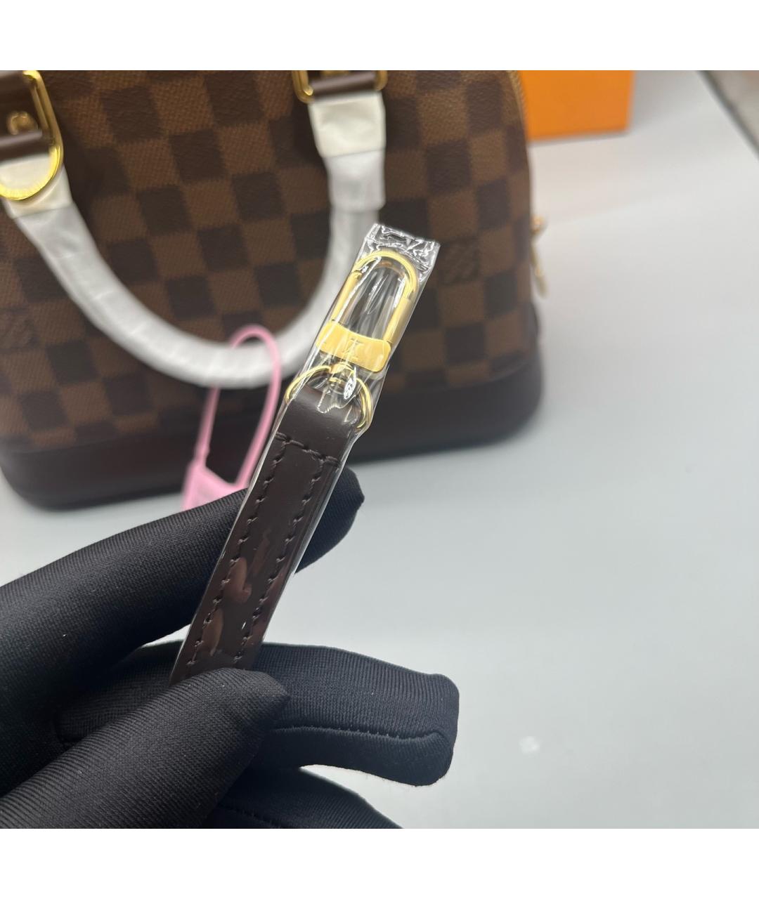 LOUIS VUITTON Коричневая сумка тоут из искусственной кожи, фото 6