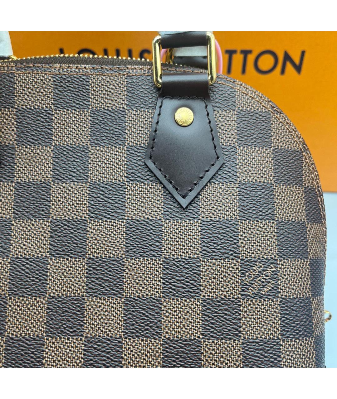 LOUIS VUITTON Коричневая сумка тоут из искусственной кожи, фото 5