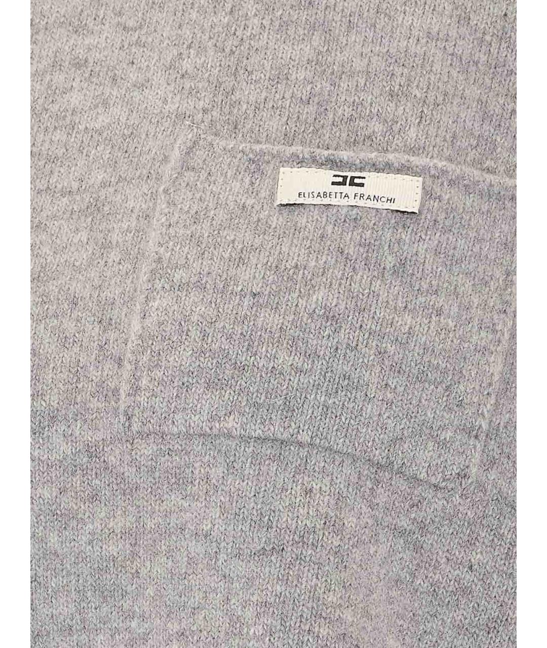ELISABETTA FRANCHI Серый шерстяной джемпер / свитер, фото 3