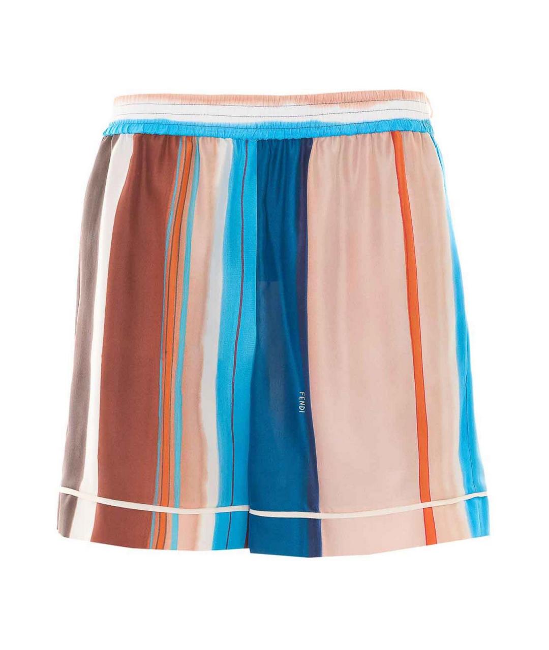 FENDI Мульти шелковые шорты, фото 1