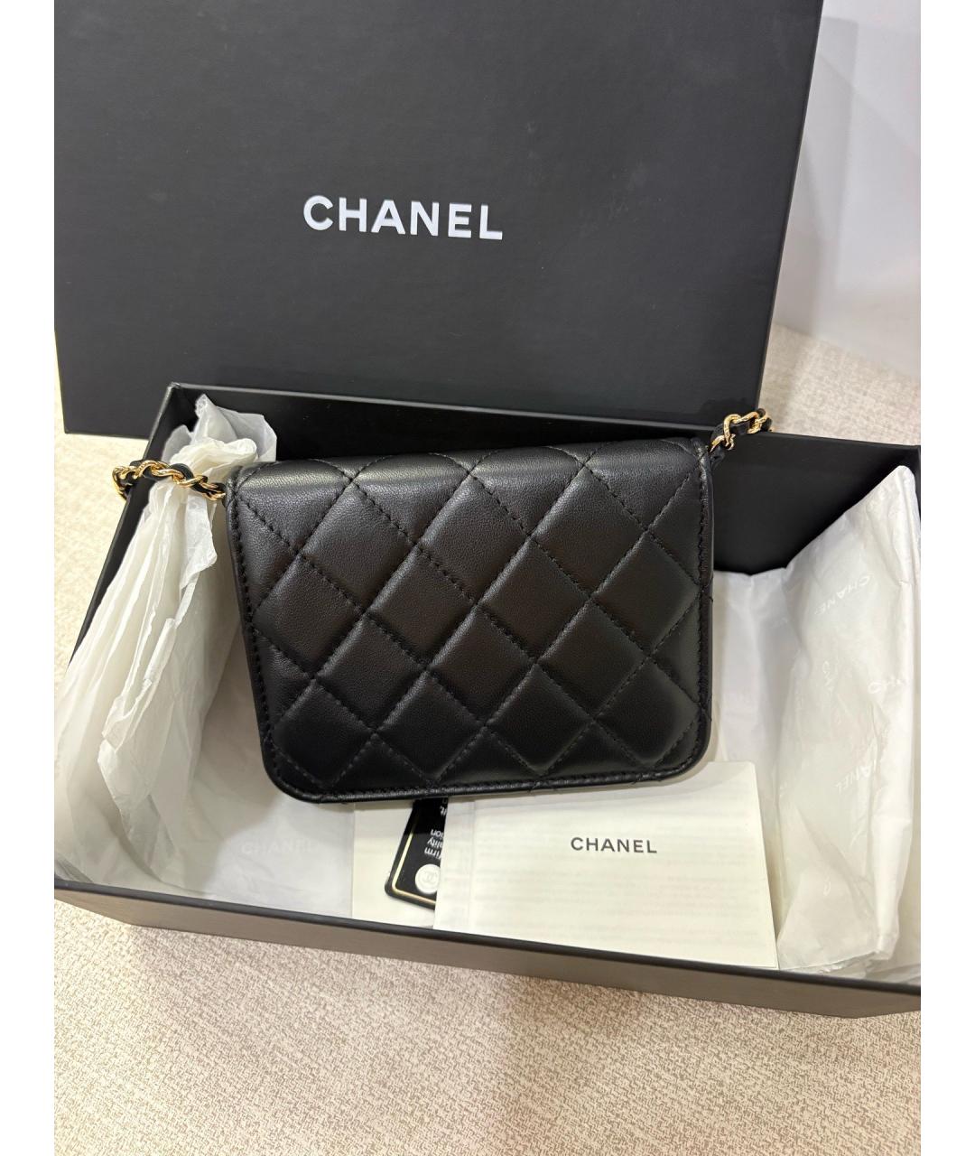 CHANEL Черная кожаная сумка через плечо, фото 2