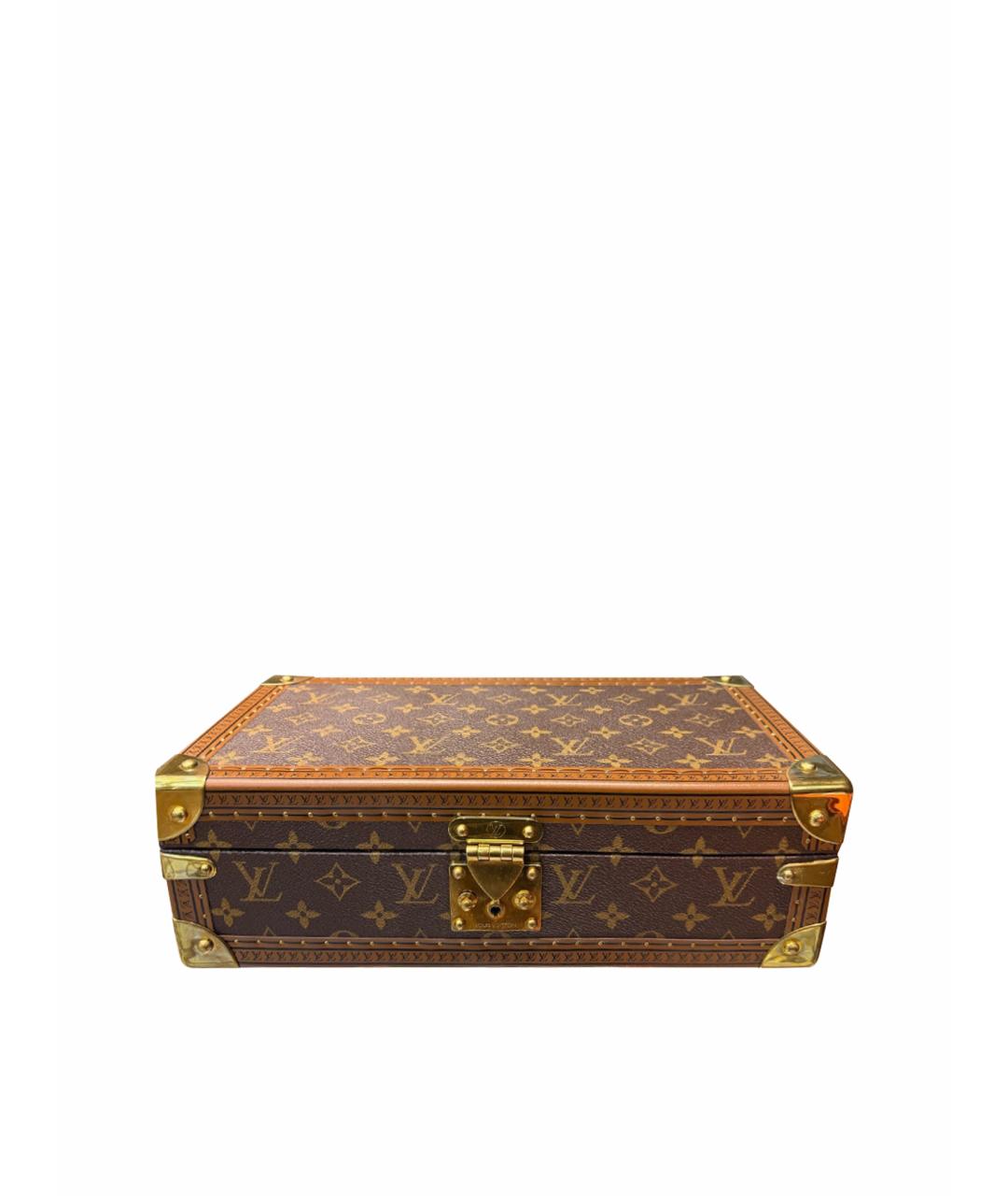 LOUIS VUITTON Коричневый чемодан из искусственной кожи, фото 5