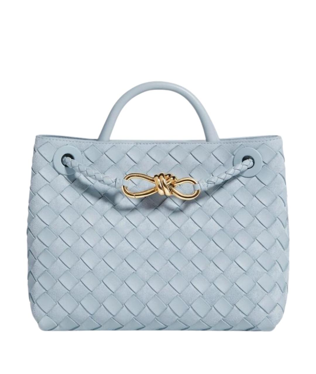 BOTTEGA VENETA Голубая кожаная сумка с короткими ручками, фото 1