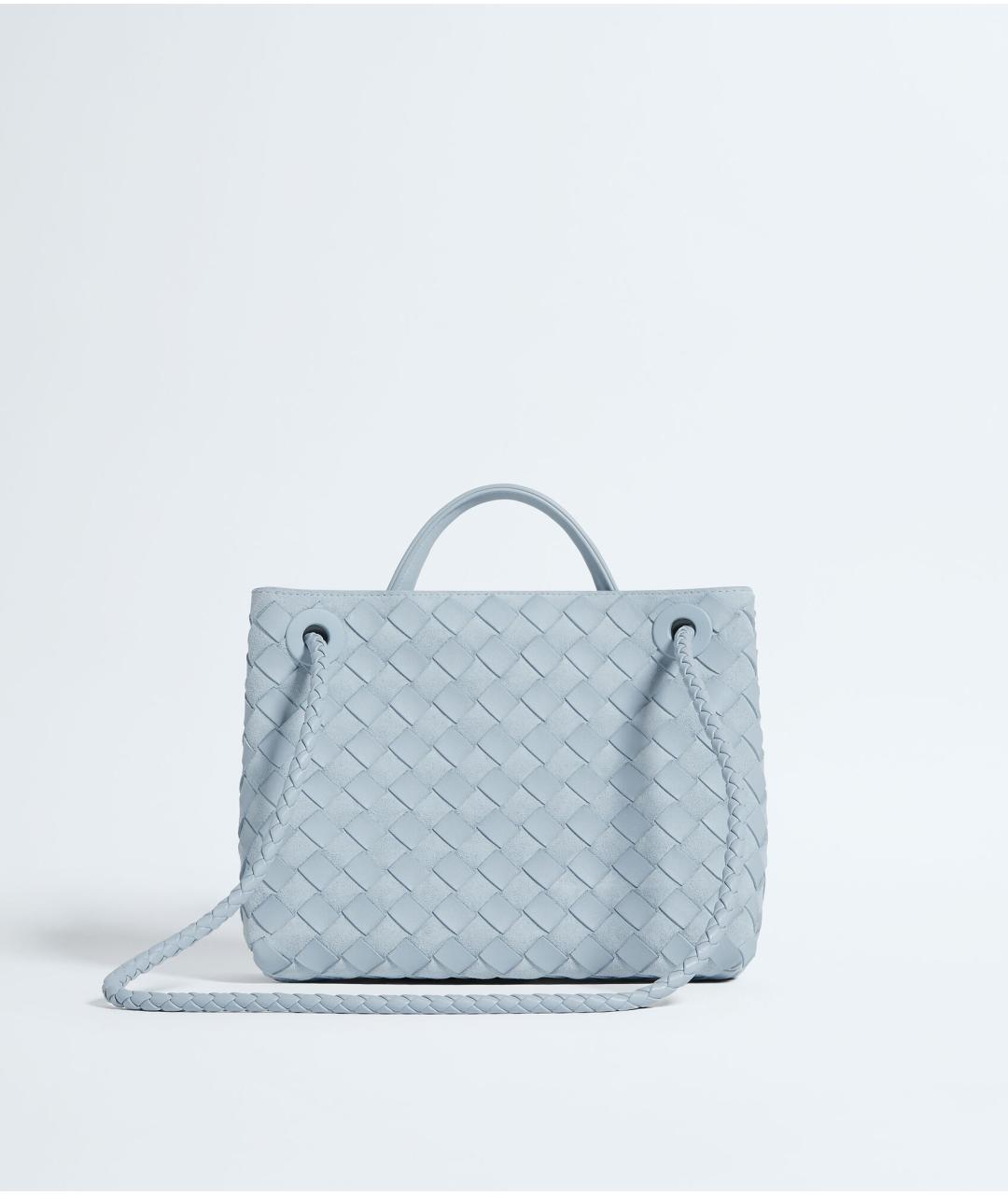 BOTTEGA VENETA Голубая кожаная сумка с короткими ручками, фото 5