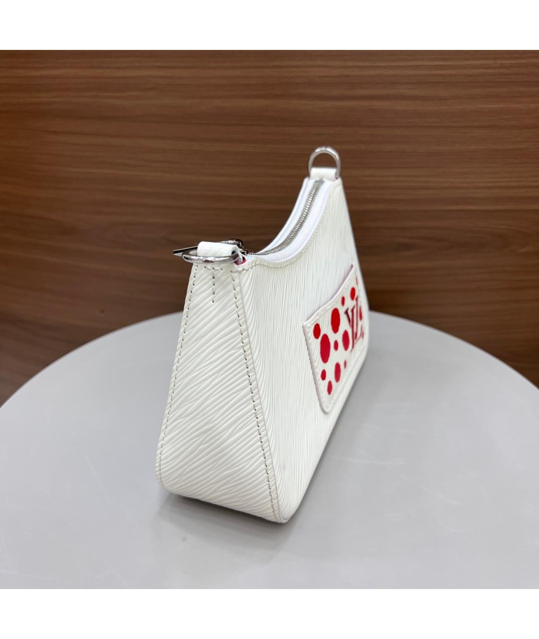 LOUIS VUITTON Белая кожаная сумка через плечо, фото 4