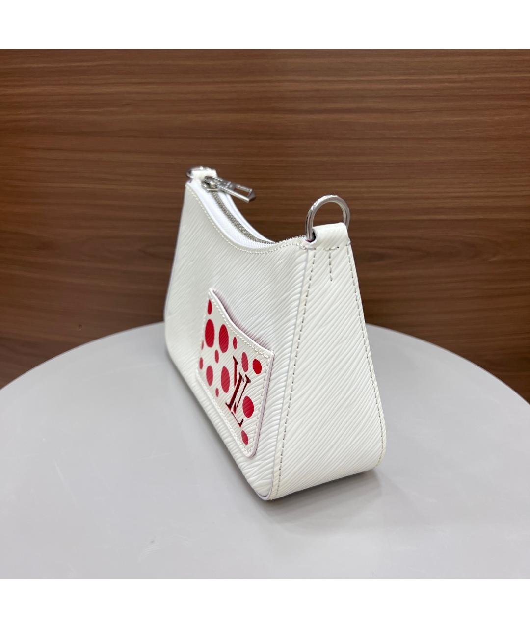 LOUIS VUITTON Белая кожаная сумка через плечо, фото 3