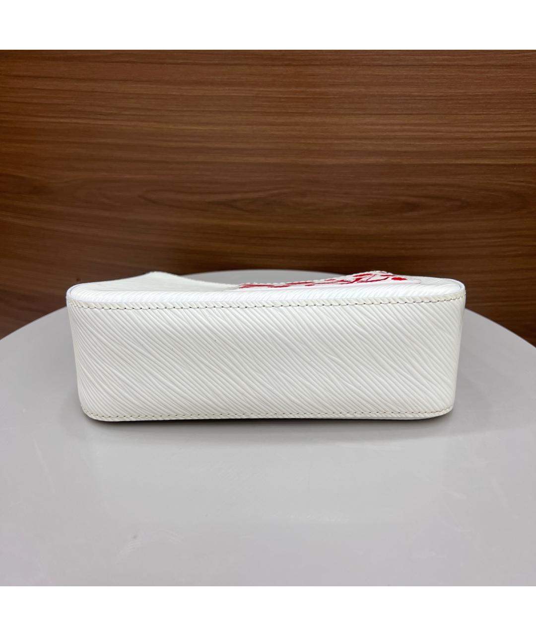 LOUIS VUITTON Белая кожаная сумка через плечо, фото 7