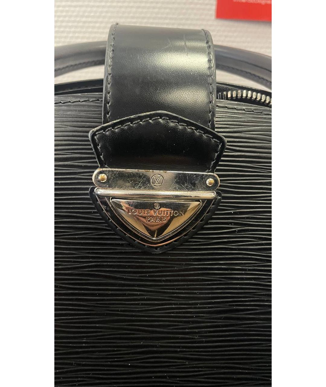 LOUIS VUITTON Черная кожаная сумка тоут, фото 4