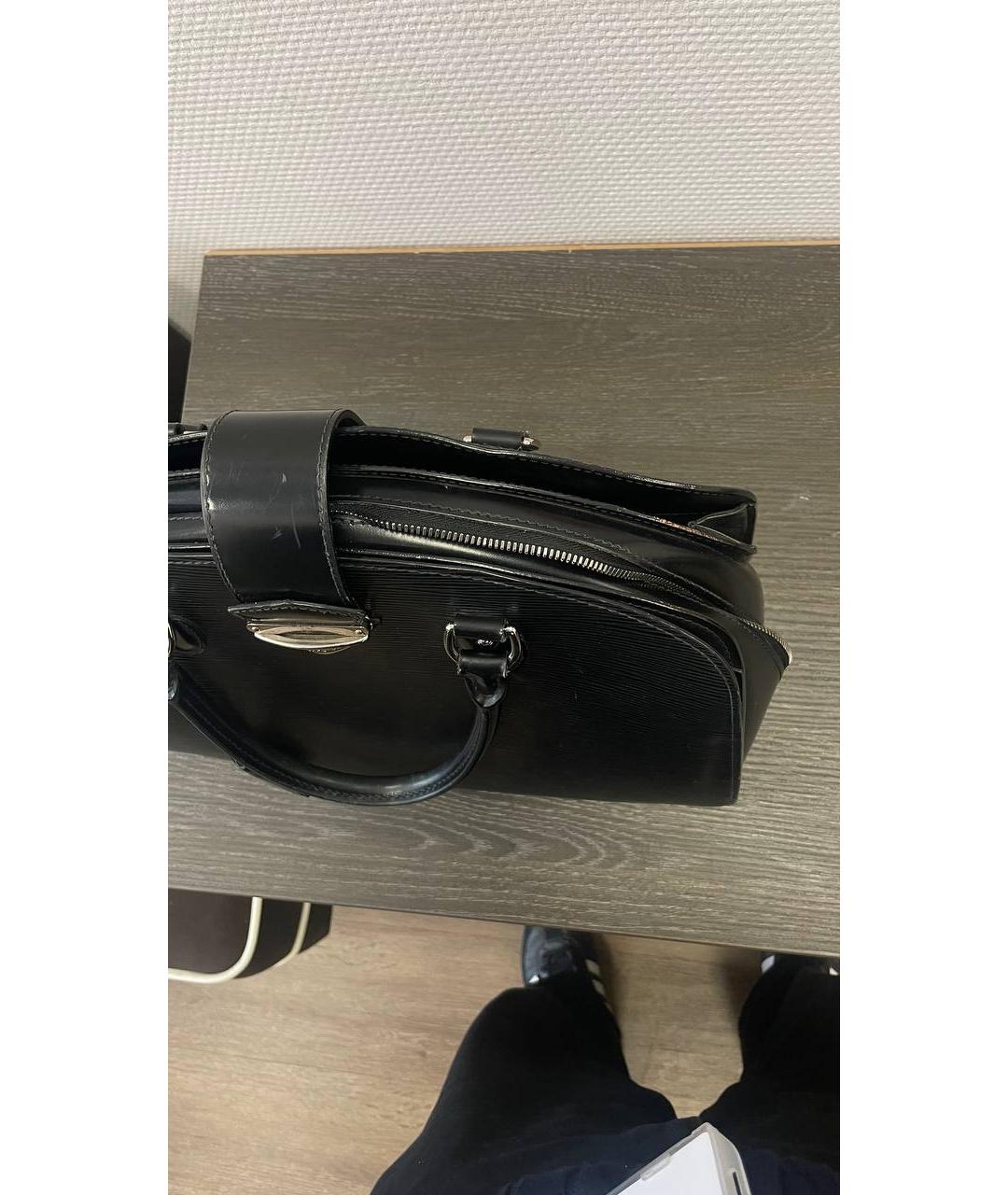 LOUIS VUITTON Черная кожаная сумка тоут, фото 3