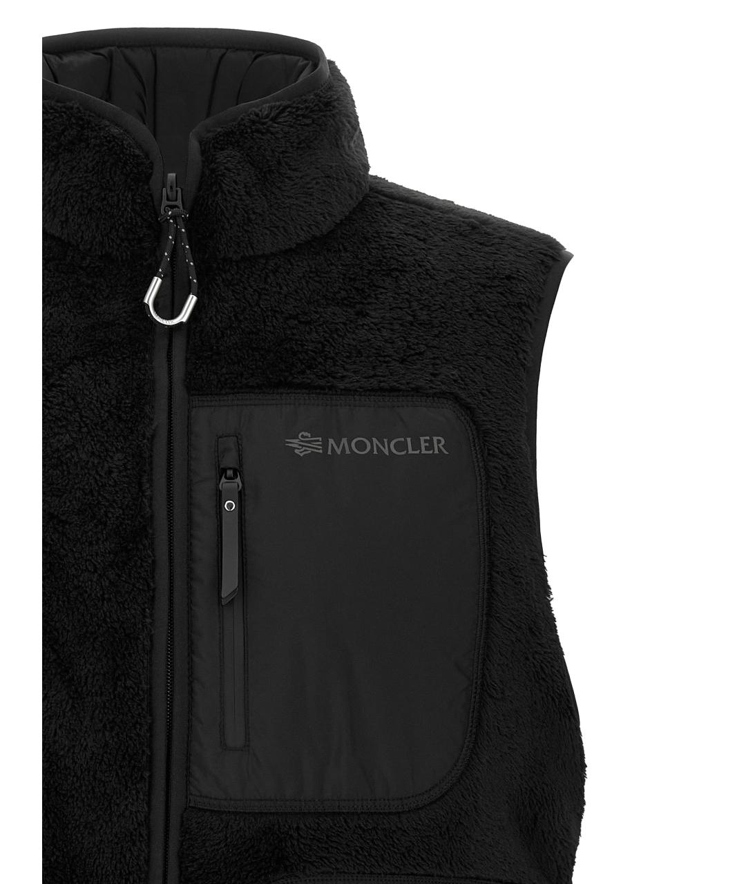 MONCLER Черная полиэстеровая жилетка, фото 4
