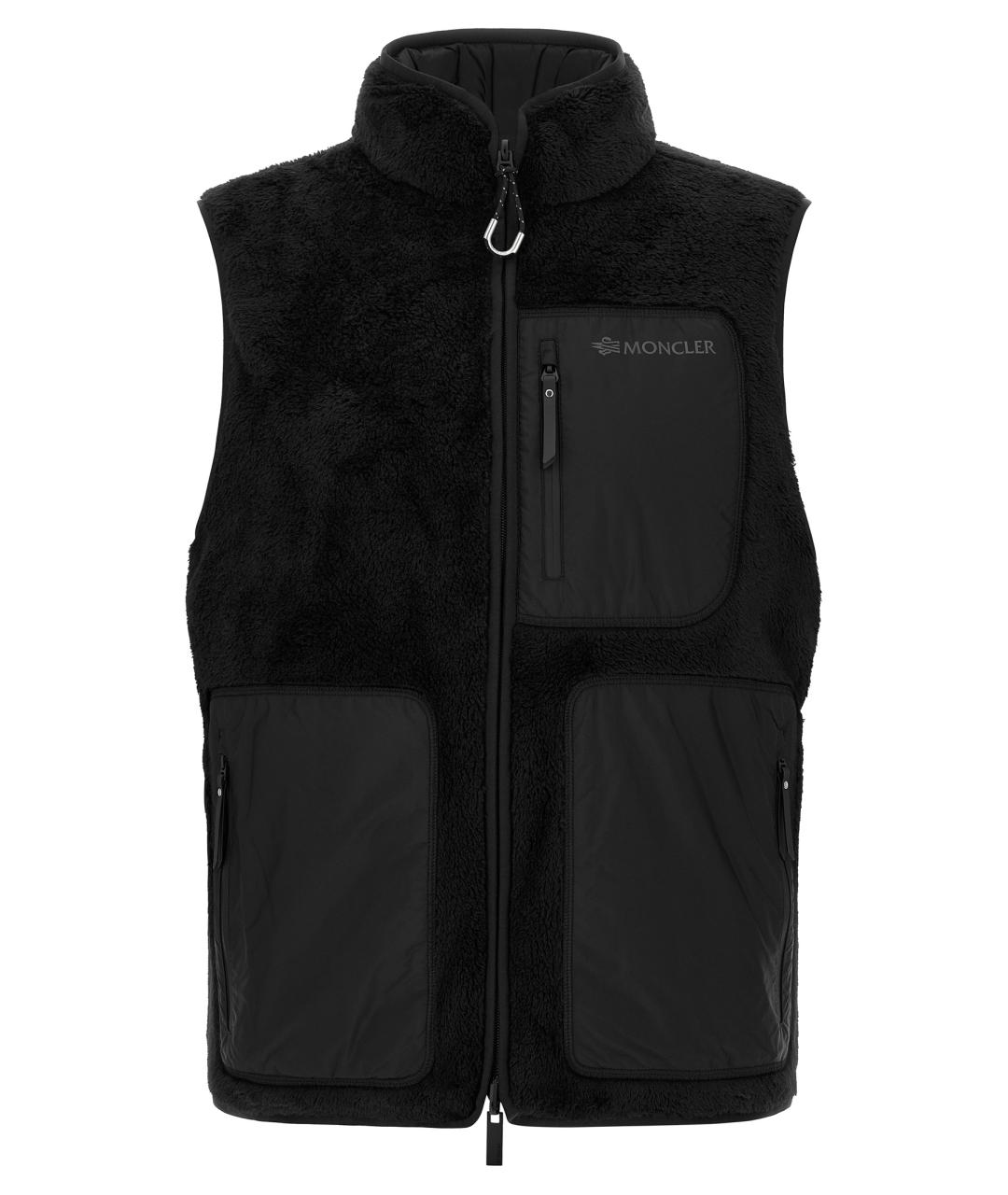 MONCLER Черная полиэстеровая жилетка, фото 1